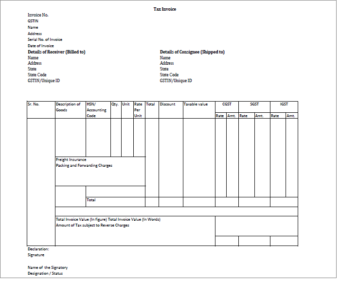 Invoicing procedure