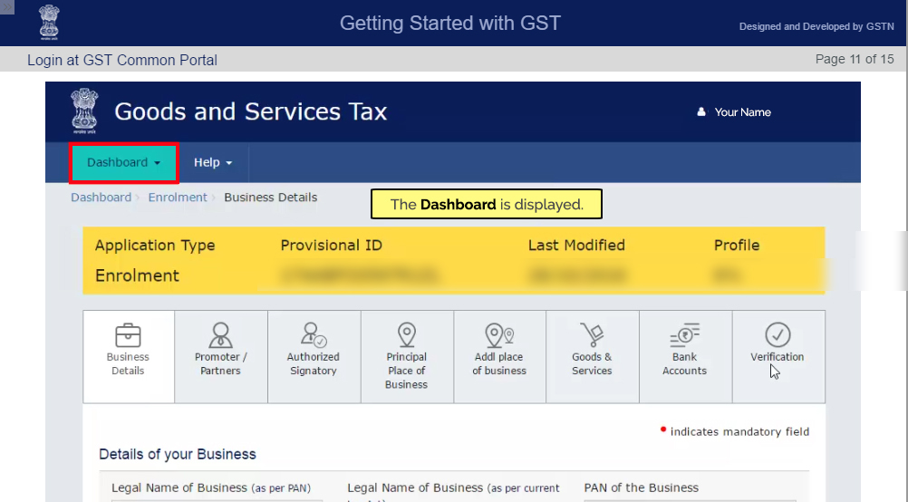 GST Enrollment Registration Update