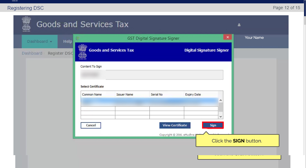 Login for GST Enrollment