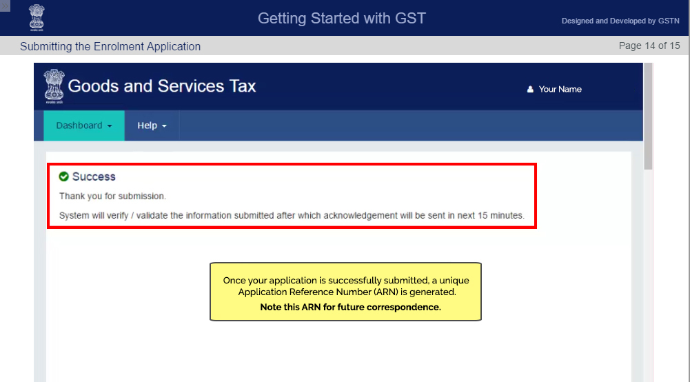 GST Enrollment Successfully