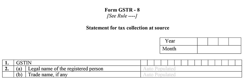 GSTR-8 details of taxpayers